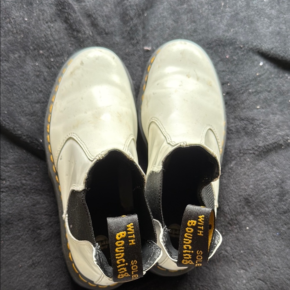 Dr Martens womens white boots